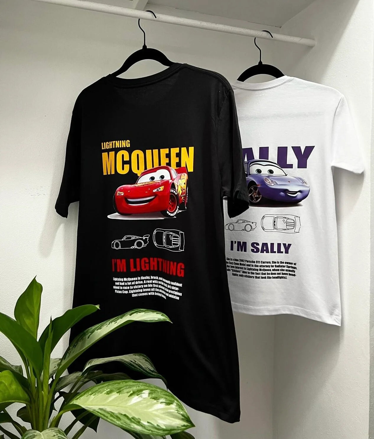 Cars Lightning McQueen or Sally T-shirt Back print – Aroa Dedales