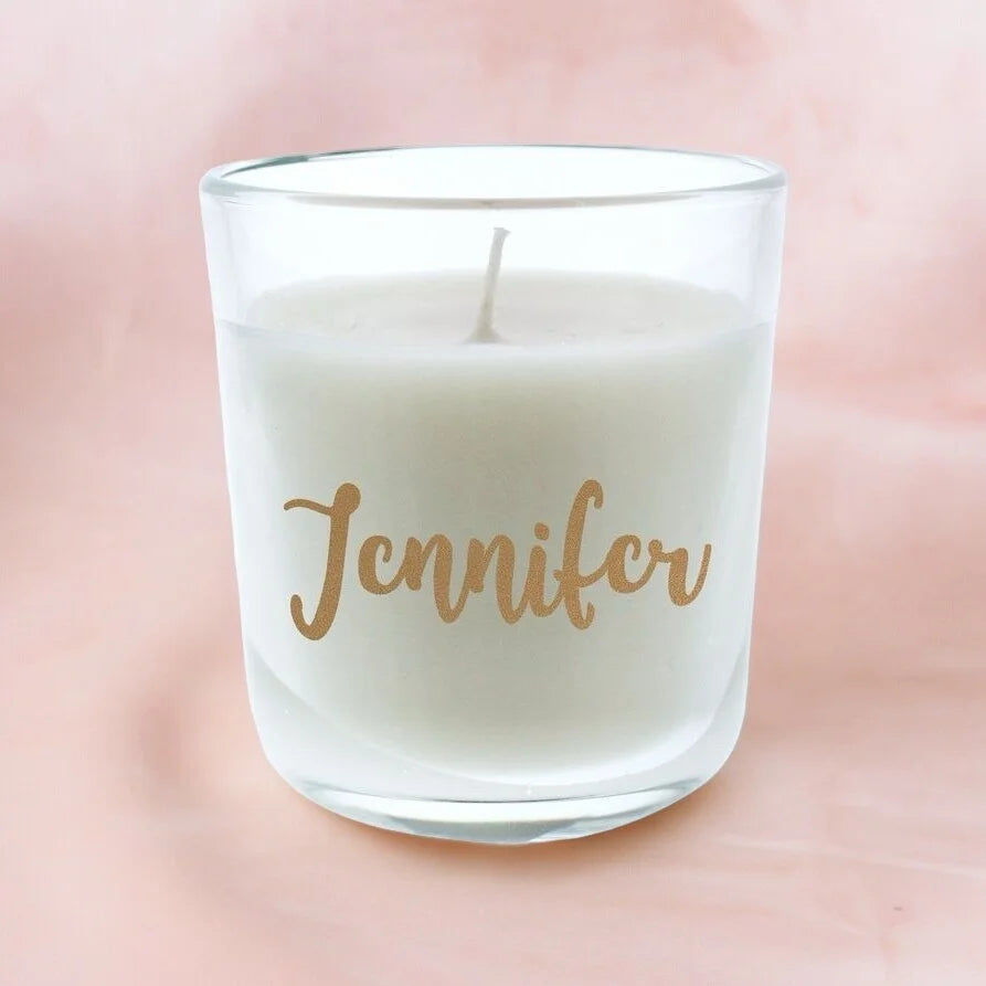 Vela aromática - Vaso con nombre - Aroa Dedales