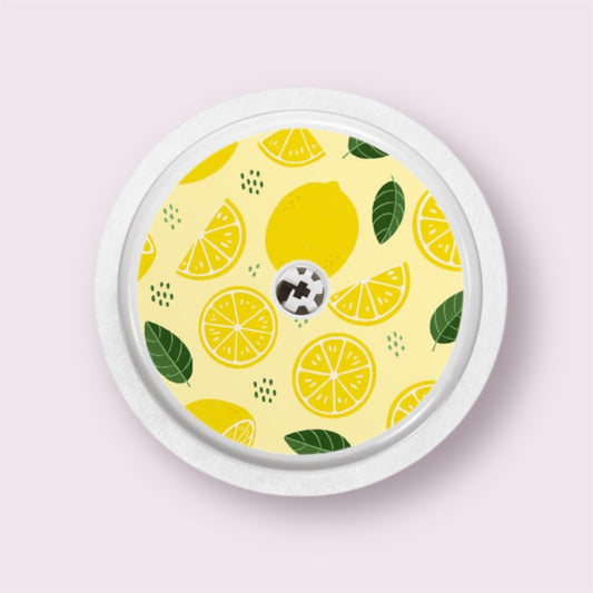 Sticker decorativo para sensor Freestyle 2 con diseño de limones y hojas sobre fondo claro