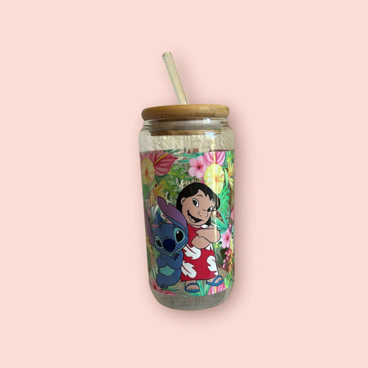 Vaso de cristal - Lilo y Stich - Aroa Dedales