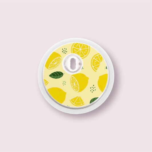 Sticker decorativo para sensor Freestyle 3 con diseño de limones y hojas sobre fondo claro