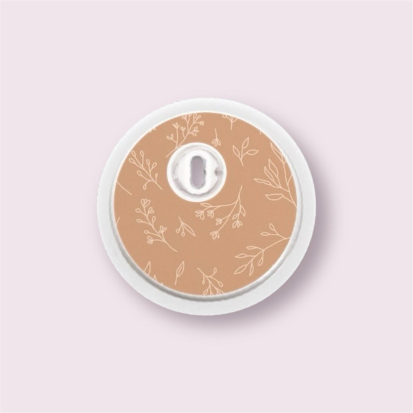 Sticker para sensor Freestyle 3 con diseño de ramitas blancas sobre fondo nude cálido